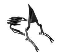 Motorbike Back Pad Cushion Fit For Indian Chief Super Sport Bobber Motorcycle Backrest Sissy Bar With Luggage Rack(Black With Rack)