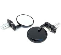 Motorbike Bar End Mirrors - BLACK Aluminium - Fits Nearly All Motorbikes with 7/8 inch 22mm Handlebars