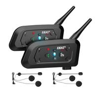 Motorbike Bluetooth Intercom, Vnetphone V6 1200m Motorcycle Bluetooth Headsets 6 Riders Communication System with Waterproof, GPS, DSP Noise Reduction(2 Pack)