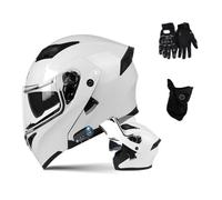 Motorbike Bluetooth Modular Helmet, DOT/ECE Approved, Lightweight Ventilation Design, with Double Visor Microphone(C3,M 56~57CM)