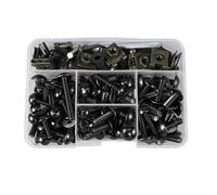 Motorbike Bolt And Nut Motorcycle Fairing Bolts Kit For Ducati For M5 For M6 155PCS Fastener Bodywork Screws Nuts Fixing Clips Replacement Screws Fasteners Fixing(Black)