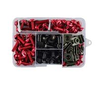 Motorbike Bolt Kit Motorcycle Fairing Fastener Clips For Kawasaki For Z 900 900RS 1000 1000R 1000SX Windscreen Bodywork Screws Bolt Nut Kits Mounting(Red)