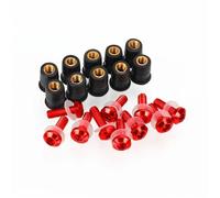 Motorbike Bolt Nut 10PCS 5mm Motorcycle Fairing Windscreen Windshield Screws Bolts For HO&NDA For FORZA 125 250 300 For FORZA125 For FORZA250 Fasteners Fixing(Red)