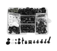 Motorbike Bolt Nut Motorcycle Fairing Fastener Clips Bolt For KAWASAKI ER5 ER6F ER6N EX 250E 250F 500R Windscreen Screws Nuts Kits Screws Fasteners Fixing Kit(Black)