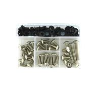 Motorbike Bolt Nut Motorcycle Fairing Fastener Clips For VFR400 NC30 1989-1994 Windscreen Bolts Screws Bodyworks Nuts Kit Screws Fasteners Fixing Kit(Silver)