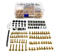 Motorbike Bolt Nut Motorcycle Fairing Fastener Clips Kit For Silver Wing GT 400 600 GT600 GT400 Windscreen Bodywork Screws Bolts Nuts Kits Screws Fasteners Fixing Kit(Gold)