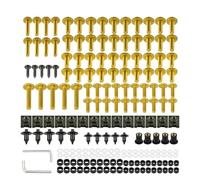 Motorbike Bolt Nut Motorcycle Fairing Fastener For Super Tenere XT 350 225 250 Windscreen Bolts Nuts Screws Clips Bodywork Kit Screws Fasteners Fixing Kit(Gold)