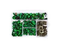 Motorbike Bolt Nut Motorcycle Fairing-Fastener Kits For Kawasaki Er6n For Ninja 400 300 For Z1000SX Windscreen Clips Screws Bolts Nuts Screws Fasteners Fixing Kit(Green)