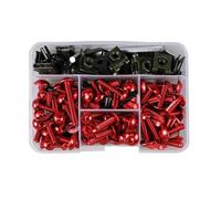 Motorbike Bolt Nut Motorcycle Fairing Fasteners Bolts Nuts Kit For Suzuki GSXR600 GSXR750 GSXR1000 GSXR GSX-R Motorbike Windscreen Screws Clips Screws Fasteners Fixing Kit(Red)