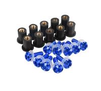 Motorbike Bolt Nut Motorcycle Windscreen Fairing Cowl Windshield Screws Bolts Kit 5MM Nuts For YA&MAHA Tricity 125 TW200 TW 200 V Star 650 Fasteners Fixing(Blue)