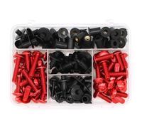 Motorbike Bolts Clips Motorcycle Fairing Fasteners Bolts Nuts Kit For Kawasaki ZZR 1400 2006-2019 GTR1400 Concours14 2008-2019 Motorbike Windscreen Screws Clips Fasteners(Red)