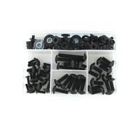 Motorbike Bolts Clips Motorcycle Fairing Screws Bolts Nuts Kits For HO&NDA VFR400 NC30 1989-1994 Windscreen Fastener Clips Set Kit Fasteners(Black)