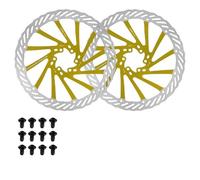 Motorbike Brake Disks 2pcs 160mm 180mm 203mm G3 6 Bolt Durable Road Bike MTB Brake Rotor Disc Rotor Fit For Shimano(YELLOW-160-160MM)