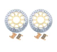 Motorbike Brake Disks Replacement for CBR 929 RR 2000-2001 For CBR 954 RR 2002-2003 13" Front Brake Discs Disks Rotors + Pads Disk Rotor(Wave Black)(Round yellow)