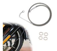 Motorbike Brake Line for Harley Softail Cross for Bones FLSTSB 2011-2017 for Breakout FXSB 91/96/101CM Motorcycle Front Upper Brake Hose Fittings Oil Pipe Accessories(Chrome,91cm)