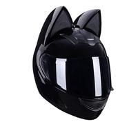 Motorbike Cat's Ears Helmet Full Face Helmets with Visors Motorcross Helmets ECE Approved for Adult Men Women Four Season D,XL60-62CM
