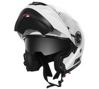 Motorbike Crash Modular Helmet ECE Approved - YEMA YM-925 Full Face Racing Motorcycle Helmet with Sun Visor for Adult Men Women - White,L