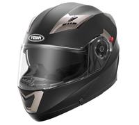 Motorbike Crash Modular Helmet ECE Approved - YEMA YM-925 Full Face Racing Motorcycle Helmet with Sun Visor for Adult Men Women - Matt Black,L
