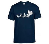Motorbike - Evolution - Men's T-Shirt Funny Super Bike Motorcycle Sports Biker Tattoo(Navy,3XL)