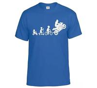 Motorbike - Evolution - Men's T-Shirt Funny Super Bike Motorcycle Sports Biker Tattoo(Royal Blue,3XL)