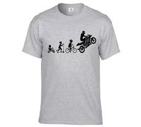 Motorbike - Evolution - Men's T-Shirt Funny Super Bike Motorcycle Sports Biker Tattoo(Sport Grey,M)