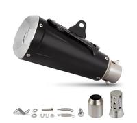 Motorbike exhaust 51mm Motorcycle Muffler Exhaust Escape End Tail Silencer Pipe Pot For BMW S1000RR F750 S 1000RR F 750 For DUKE390(Black Silver)