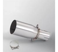 Motorbike Exhaust End Silencers 51Mm Exhaust Install For Motorcycle Pipe Middle Section 28Mm Adapter Slip On(Black)