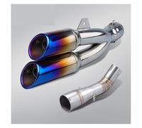 Motorbike Exhaust End Silencers For Benelli Leoncino 250 Leoncino250 For Benelli 502c TRK502C TRK 502C Motorcycle Exhaust Muffler Mid Link Pipe With AK Double Out Exhaust(Type F)