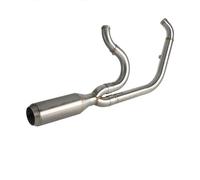 Motorbike Exhaust End Silencers For Street Bob Standard Fat Bob Slim FLSL For Deluxe FLDE Complete Exhaust Muffler Pipe Motorcycle 2In1 Full Silencer(Silver)