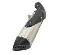 Motorbike exhaust For CFMOTO NK 800 800 NK 2022 2023 Motorcycle Stainless Steel Muffler Slip Ons Exhaust Silencer Link Pipe Carbon Fiber Removable Muffler Silencer(Chrome)