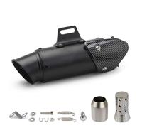 Motorbike exhaust For KAWASAKI Z 900 ZX-6R ZX-25RR Motorcycle Accessories Stainless Steel Exhaust Silencer 51mm Exhaust With Cover Muffler Tube(Black- Silver)