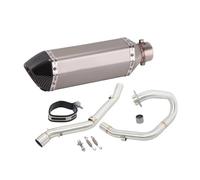 Motorbike exhaust For SUZUKI DR-Z400 DR-Z400S 2000-2022 2001 2002 2003 2004 Motorcycle Slip Ons Exhaust Front Midddle Link Pipe Silencer Exhaust Stainless Steel Muffler(Grey)