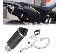 Motorbike exhaust For SUZUKI DR-Z400 DR-Z400S 2000-2022 2021 2020 2019 2018 2017 2016 Motorcycle Accessories Muffler Slip Ons Exhaust Front Midddle Link Pipe Silencer(Black- Silver)