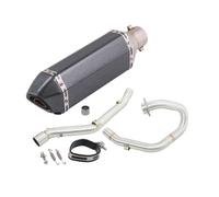 Motorbike exhaust For SUZUKI DR-Z400 DR-Z400S 2000-2022 2021 2020 2019 2018 2017 Motorcycle Slip Ons Exhaust Front Midddle Link Pipe Silencer Stainless Steel Muffler Accessories(Grey)