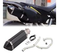 Motorbike exhaust For SUZUKI DR-Z400E DR-Z400SE 2000-2022 2002 2003 2004 2005 2006 Motorcycle Stainless Steel Exhaust Silencer Slip-On Exhaust Front Midddle Link Pipe(Black- Silver)