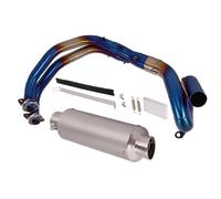 Motorbike exhaust For Y-AMAHA FZ-07 MT-07 2014-2020 2015 2016 2017 2018 Motorcycle Accessories Stainless Steel Muffler Slip On Exhaust Carbon Fiber Muffler Exhaust Pipe Silencer(Chrome)