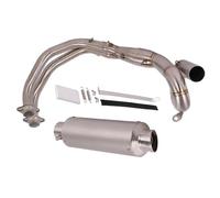 Motorbike exhaust For Y-AMAHA FZ07 MT07 2014-2020 2015 2016 2017 2018 Motorcycle Exhaust Pipe Slip On Exhaust Carbon Fiber Muffler Silencer Stainless Steel Muffler Accessories(Chrome)