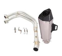Motorbike exhaust For Y-AMAHA MT-07 FZ-07 2022 2023 Motorcycle Slip Ons Muffler Silencer Exhaust Stainless Steel Exhaust Front Link Pipe Muffler Accessories(Chrome)