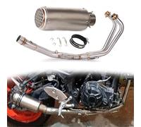 Motorbike exhaust For Y-AMAHA MT03 2015-2021 2020 2019 2018 2017 2016 Motorcycle Stainless Steel Exhaust Muffer Pipe Exhaust Carbon Fiber Front Link Pipe Muffler Accessories(Chrome)