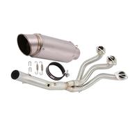 Motorbike exhaust For Y-AMAHA MT09 2014-2020 2015 2016 2017 2018 2019 Motorcycle Exhaust Silencer Exhaust Front Link Pipe Muffler Stainless Steel/Carbon Fiber Accessories(Chrome)