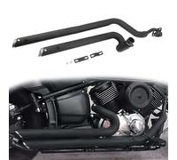 Motorbike exhaust For Y-AMAHA V Star XVS1100 For Custom All Year Motorcycle Chrome/Black Muffler Silencer Pipes Exhaust Stainless Steel Muffler Accessories(Black- Silver)