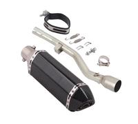 Motorbike exhaust For Y-AMAHA WR 125R WR 125X 2009-2017 2010 2011 2012 2013 2014 Motorcycle Stainless Steel Exhaust Silencer Exhaust Removable Muffler With Middle LinK Pipe(Black- Silver)