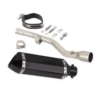 Motorbike exhaust For Y-AMAHA WR 125R WR 125X 2009-2017 2010 2011 2012 2013 Motorcycle Exhaust Muffer Pipe Exhaust Removable Muffler With Middle LinK Pipe(Black- Silver)