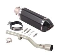 Motorbike exhaust For Y-AMAHA WR125 R WR125 X 2009-2017 2016 2015 2014 2013 2012 Motorcycle Muffler Exhaust Pipe Silencer Exhaust Removable Muffler With Middle LinK Pipe(Black- Silver)