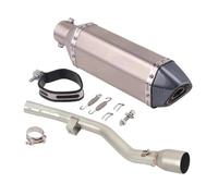 Motorbike exhaust For Y-AMAHA WR125 R WR125 X 2009-2017 2016 2015 2014 2013 2012 Motorcycle Muffler Exhaust Pipe Silencer Exhaust Removable Muffler With Middle LinK Pipe(Chrome)