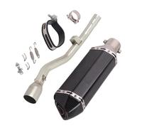 Motorbike exhaust For Y-AMAHA WR125R WR125X 2009-2017 2010 2011 2012 2013 2014 2015 2016 Motorcycle Accessories Exhaust Silencer Exhaust Removable Muffler With Middle LinK Pipe(Black- Silver)