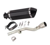 Motorbike exhaust For Y-AMAHA WR125R WR125X 2009-2017 2016 2015 2014 2013 2012 Motorcycle Muffler Silencer Exhaust Removable Muffler With Middle LinK Pipe Accessories(Black- Silver)