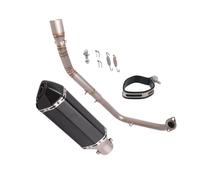 Motorbike exhaust For Y-AMAHA YZF R125 MT125 2020 2021 2022 Motorcycle Slip Ons Exhaust Front Link Pipe With Muffler Silencer Exhaust Stainless Steel Muffler Accessories(Black- Silver)