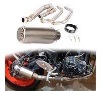 Motorbike exhaust For Y-AMAHA YZFR25 2015-2021 2016 2017 2018 2019 2020 Motorcycle Accessories Stainless Steel Exhaust Silencer Exhaust Carbon Fiber Front Link Pipe Muffler(Chrome)