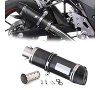 Motorbike exhaust Motorcycle Accessories Muffler Pipe Exhaust Silencer Tube Muffler Chrome/Black 51mm Mufflers For SUZUKI GSR 600 GSR600(Black- Silver)